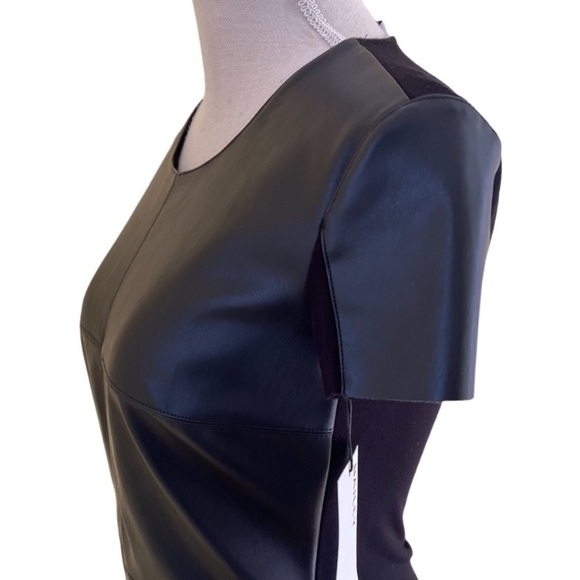 Bailey 44 New Women’s Small Hardy Black Faux-Leather Front Tee Anthropologie NWT - Picture 8 of 13